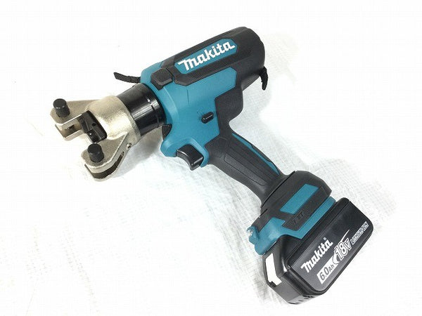 ☆未使用品☆makita マキタ 18V 充電式圧着機 TC300DRG バッテリ1個(6.0Ah) 充電器+ダイス+ケース付 コードレス 油圧式 圧着工具 - 7