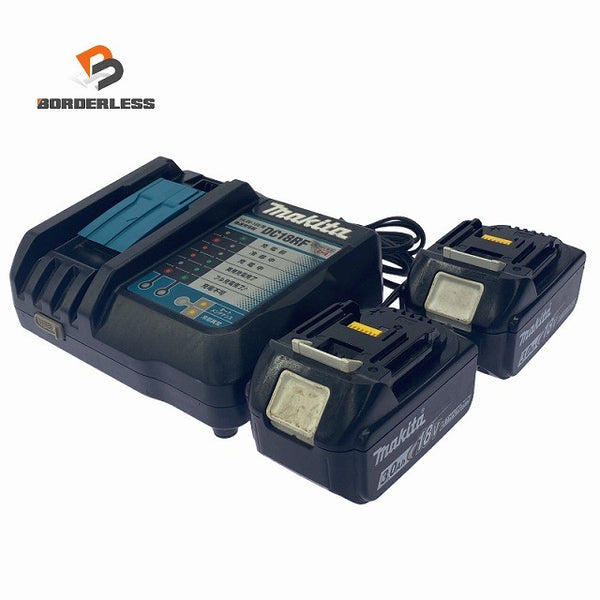 ☆中古品3点セット☆makita マキタ 純正リチウムイオンバッテリー BL1830B×2 充電器 DC18RF 合計3点セット 充電地132006 - 1