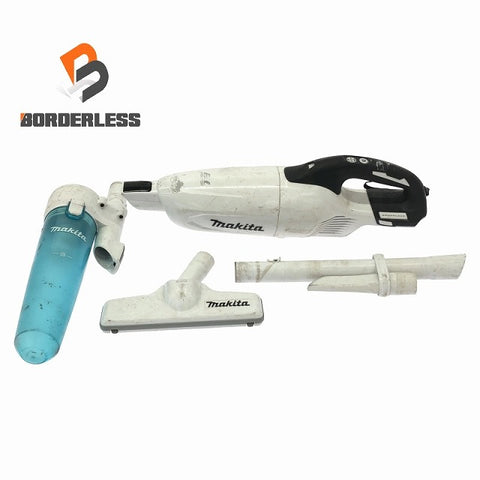 ☆中古品☆makita マキタ 18V 充電式クリーナー CL281FD 白 本体＋サイクロンアタッチメント＋パイプ＋ノズル付 コードレス113650