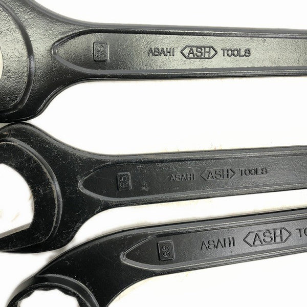 ☆比較的綺麗 3本セット☆ASAHI 旭金属工業 片口スパナレンチ 65 ×2本 片口メガネレンチ 65 ×1本136666 - 9