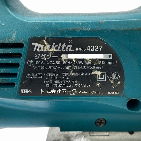 ☆中古品☆makita マキタ 100V ジグソー 4327 コード式 電気のこぎり 電気ノコギリ 電動のこぎり 電動ノコギリ 木工用 切断機129118 - 9