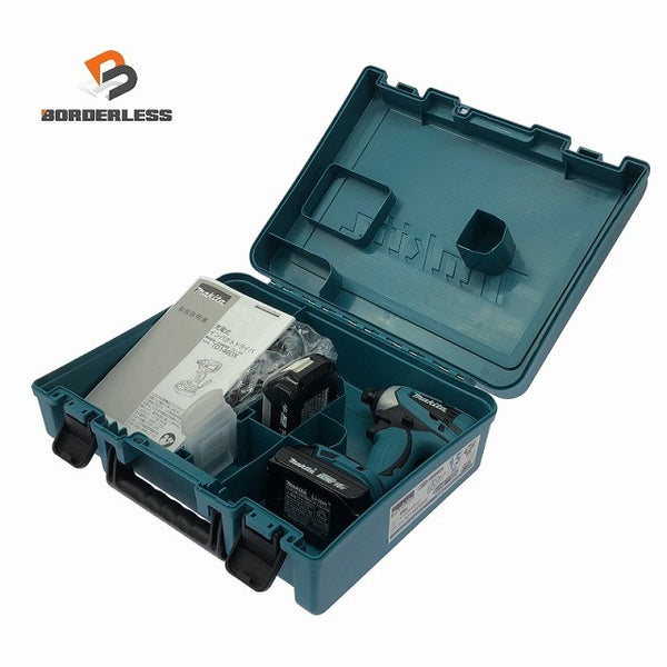 ☆未使用品☆makita マキタ 18V 充電式インパクトドライバー TD146DWHX 青 バッテリ2個(18V1.5Ah) 充電器 ケース付 コードレス119046 - 1