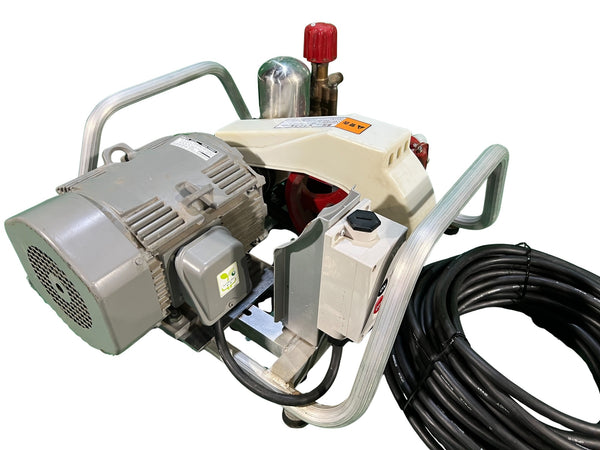 ☆中古品☆ハツタ 初田工業 200V モーターセット動噴 LP300DX-LK モータ(日立 2.2kW TFO-LK 4P) 本体(YS300DX) 高圧動力噴霧機131595 - 5