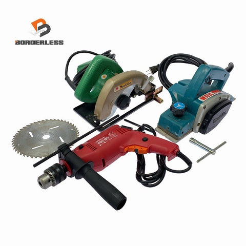 ☆中古品DIYセット☆マキタ 電気カンナ 1900BA マルノコ M5800A 日立工機 振動ドリル FDV15V 日曜大工128979