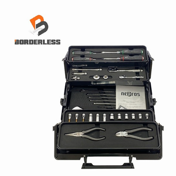 ☆未使用品☆nepros ネプロス 9.5sq ハンドツールセット 32点 NTX632WZ 両開きメタルケース 手工具セット 自動車整備111114 - 1