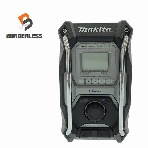 ☆美品☆makita マキタ 10.8V/14.4V/18V/40Vmax/100V 充電式ラジオ MR002G 黒 本体のみ Bluetooth コードレス 現場ラジオ 116075