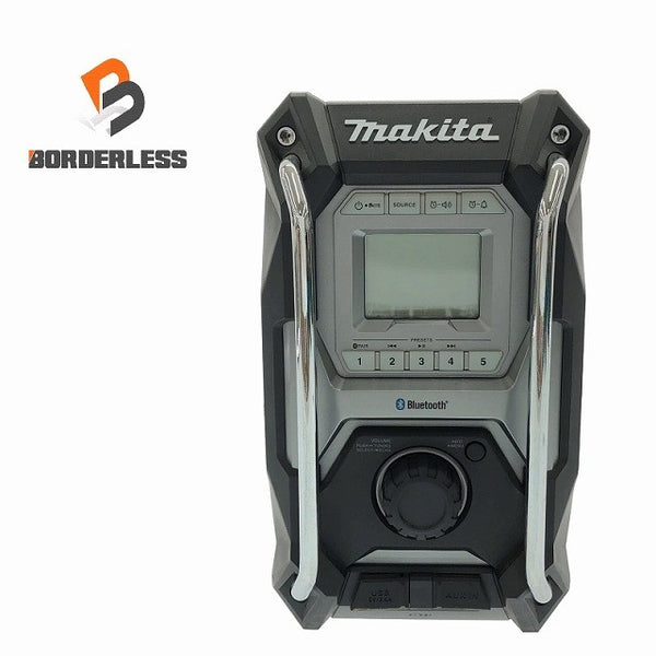 ☆美品☆makita マキタ 10.8V/14.4V/18V/40Vmax/100V 充電式ラジオ MR002G 黒 本体のみ Bluetooth コードレス 現場ラジオ 116075 - 1