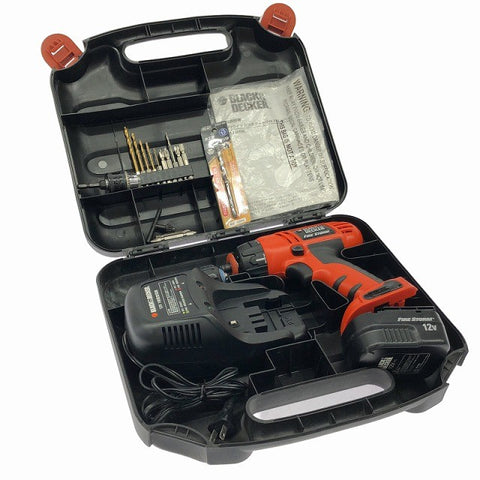 ☆比較的綺麗☆/BLACK+DECER ブラックアンドデッカー 12V コードレスドリルドライバー HP126 バッテリ1個 充電器 ケース付130341 - 0