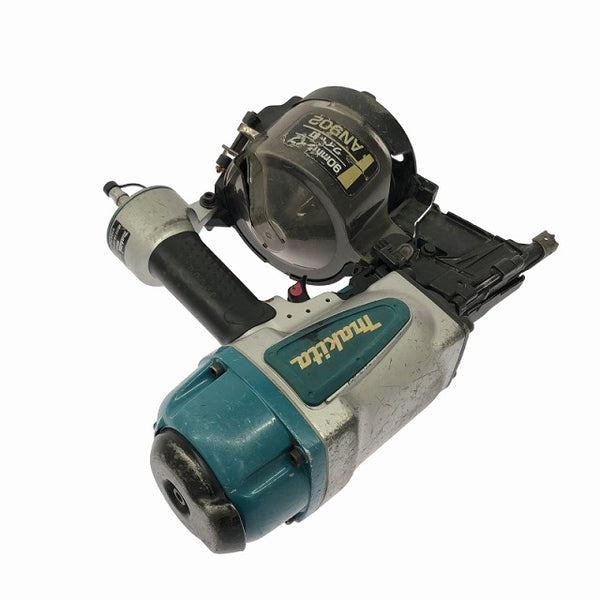 ☆中古品☆makita マキタ 90mm 常圧 エア釘打ち機 AN902 ケース付き 大工道具/内装 エア工具 エアーツール - 6