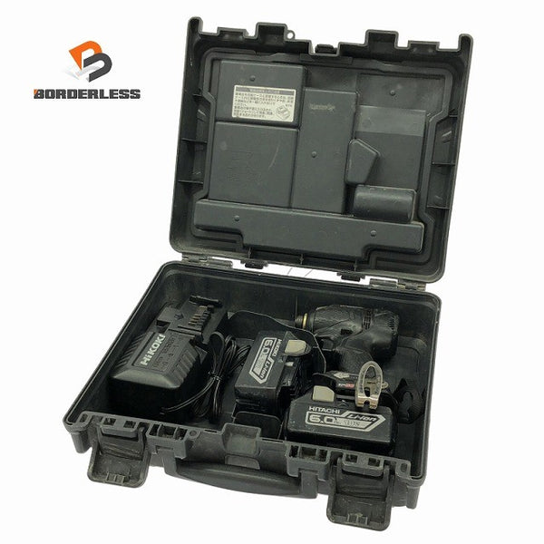 ☆中古品☆HITACHI 日立工機 コードレスインパクトドライバ WH18DDL バッテリー2個(18V6.0Ah) 充電器 ケース付き132576 - 1