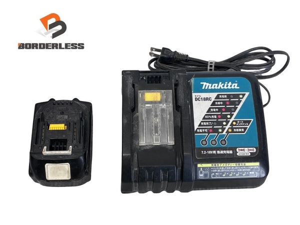☆中古品セット☆makita マキタ 18V 6.0Ah 純正 リチウムイオンバッテリー BL1860B 急速充電器 DC18RF リチウムイオン電池138795 - 1