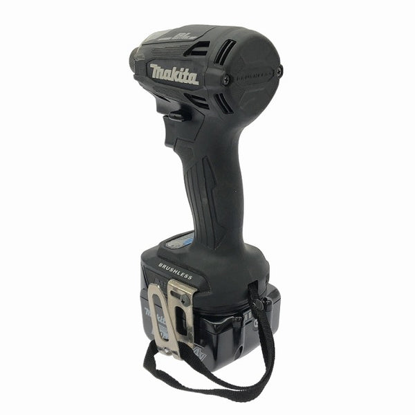 ☆比較的綺麗☆makita マキタ 14.4V 充電式インパクトドライバ TD162DRGXB 黒 バッテリー2個(14.4V 6.0Ah) 充電器 ケース付 - 7