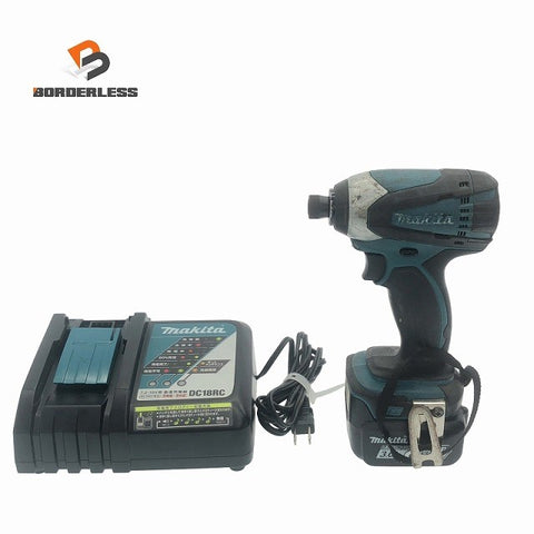 ☆中古品☆makita マキタ 14.4V 充電式インパクトドライバ TD134DX2 バッテリー(14.4V 3.0Ah) 充電器付き 締め付け119019