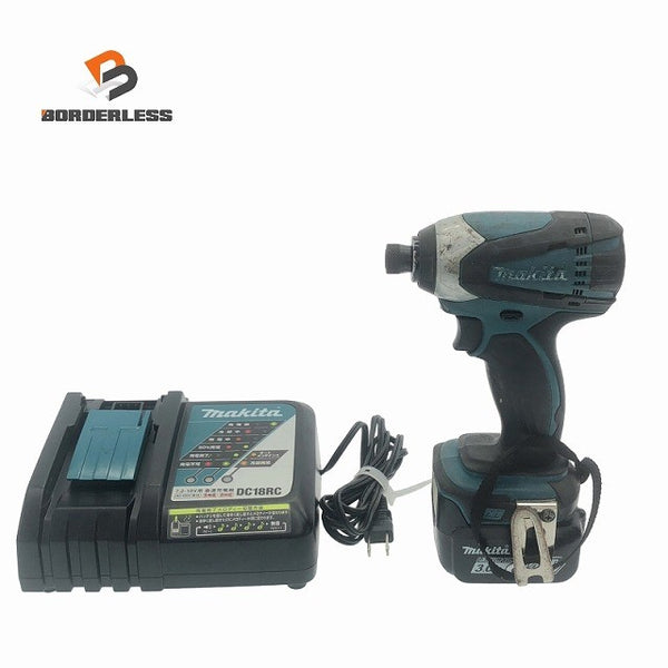 ☆中古品☆makita マキタ 14.4V 充電式インパクトドライバ TD134DX2 バッテリー(14.4V 3.0Ah) 充電器付き 締め付け119019 - 1
