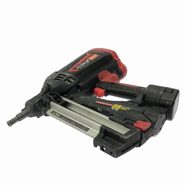 ☆中古品☆MAX マックス ガスネイラ GS-738C2 バッテリ2個(6V1.5Ah) 充電器 ケース付 充電式 ガス式鋲打ち機 ガスピンネイラ129636 - 4
