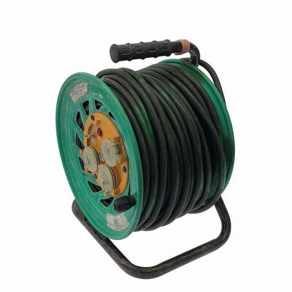 ☆中古品☆NICHIDO 日動工業 100V 50m コードリール FW-E53 防雨防塵型 屋外用 電工ドラム ドラムリール 延長コード118895 - 3