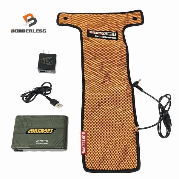 ☆比較的綺麗です☆BURTLE バートル エアークラフト 13V リチウムイオンバッテリー AC260 充電ケーブル ウォーマー付き119398 - 1