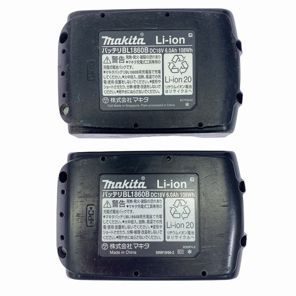 ☆比較的綺麗です☆makita マキタ 18V 純正リチウムイオンバッテリー BL1860B×2  2口急速充電器 DC18RD 合計3点セット118108 - 10
