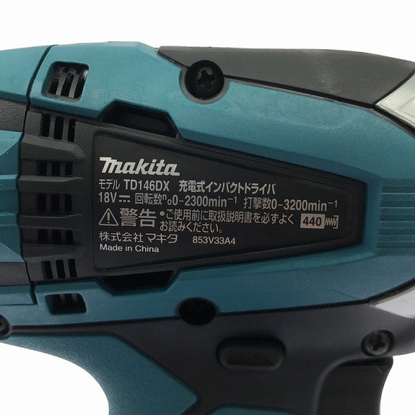 ☆未使用品☆makita マキタ 18V 充電式インパクトドライバー TD146DWHX 青 バッテリ2個(18V1.5Ah) 充電器 ケース付 コードレス119046 - 8