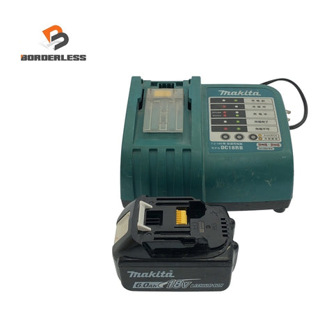 ☆中古品セット☆makita マキタ 18V 6.0Ah 純正 リチウムイオンバッテリー BL1860B 充電器 DC18RB付 リチウムイオン 蓄電池118380
