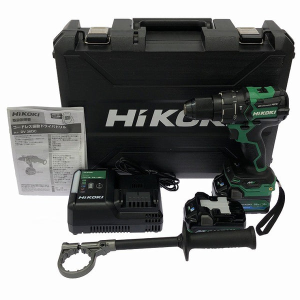 ☆未使用品☆HIKOKI ハイコーキ 36V 13mm コードレス振動ドライバドリル DV36DC(2XPSZ) バッテリ2個(2.5Ah) 充電器付 充電式132530 - 3