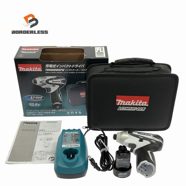 ☆未使用品☆makita マキタ 10.8V 充電式インパクトドライバ TD090DWSPW 白/ホワイト バッテリ1個 充電器付133415 - 1