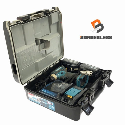 ☆中古品☆ makita マキタ 充電式インパクトドライバ TD172DRGX 青 バッテリ2個(18V6.0Ah) 充電器 ケース付 - 0