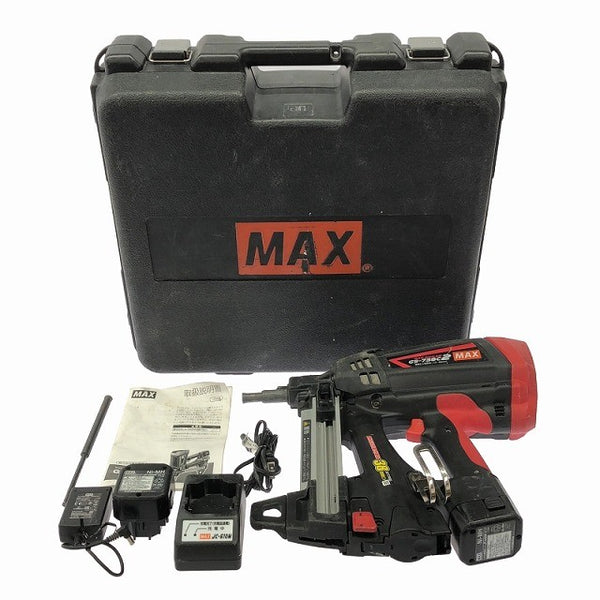 ☆中古品☆MAX マックス ガスネイラ GS-738C2 バッテリ2個(6V1.5Ah) 充電器 ケース付 充電式 ガス式鋲打ち機 ガスピンネイラ123993 - 3