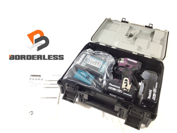 ☆極美品☆限定色 makita マキタ 18V 充電式インパクトドライバ TD173DGXAP パープル バッテリー2個(6.0Ah)充電器 ほぼ未使用品121768 - 1