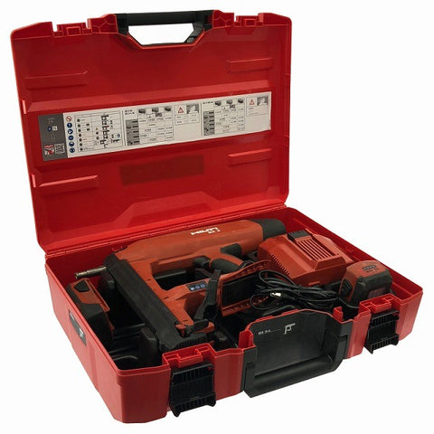 ☆中古品 HILTI ヒルティ 21.6V 充電式鋲打ち機 BX3-L バッテリ2個(3.0Ah)充電器 ケース 鋲打機 コンクリートネイラー ピン打機136089 - 0