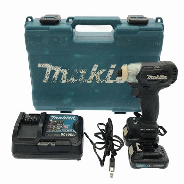 ☆比較的綺麗☆ makita マキタ 10.8V 充電式インパクトドライバ TD111D 黒/ブラック バッテリー2個 充電器 ケース付き コードレス116762 - 3