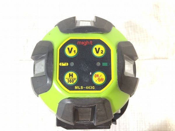 ☆中古品☆might マイト工業 グリーンレーザー墨出し器 MLS-443G 受光器 ACアダプタ ケース付き 計測 測定 工具108599 - 9