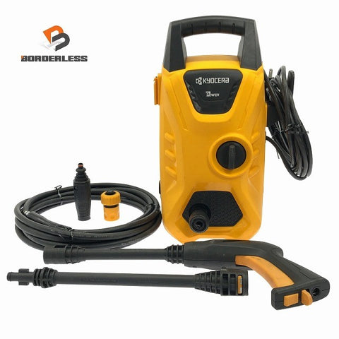 ☆中古品☆KYOCERA 京セラ 100V 高圧洗浄機 AJP-1430 吐出ホース＋ガン＋ノズル付 洗車 家庭向け 家庭用118282