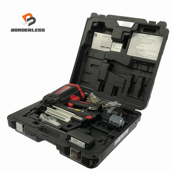 ☆比較的綺麗☆MAX マックス ガスネイラ GS-738C2 バッテリ2個(6V1.5Ah) 充電器 ケース付 充電式 ガス式鋲打ち機 ガスピンネイラ129592 - 1