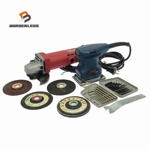 ☆中古品2点☆HITACHI 日立工機 100mm 電気ディスクグラインダ FG10SB RYOBI リョービ ミニサンダ S-550 おまけ多数♪123707