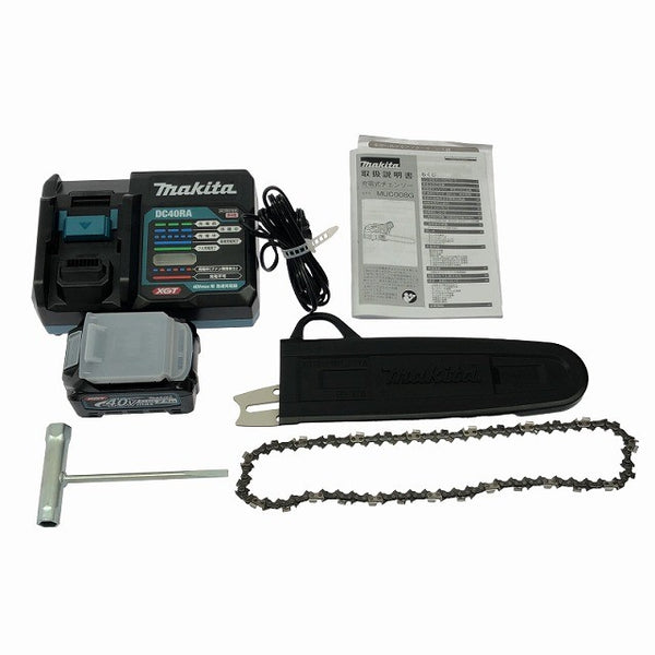 ☆極美品☆ makita マキタ 40Vmax 250mm 充電式 チェンソー MUC008G バッテリー1個 充電器 ガイドバー  本体のみ 造園 伐採134620 - 9