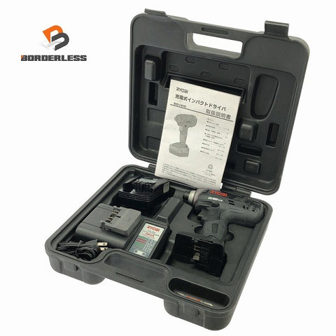 ☆比較的綺麗☆RYOBI リョービ 14.4V 充電式インパクトドライバー BID-1415 バッテリ1個1.5Ah 充電器 ケース付 コードレス137870
