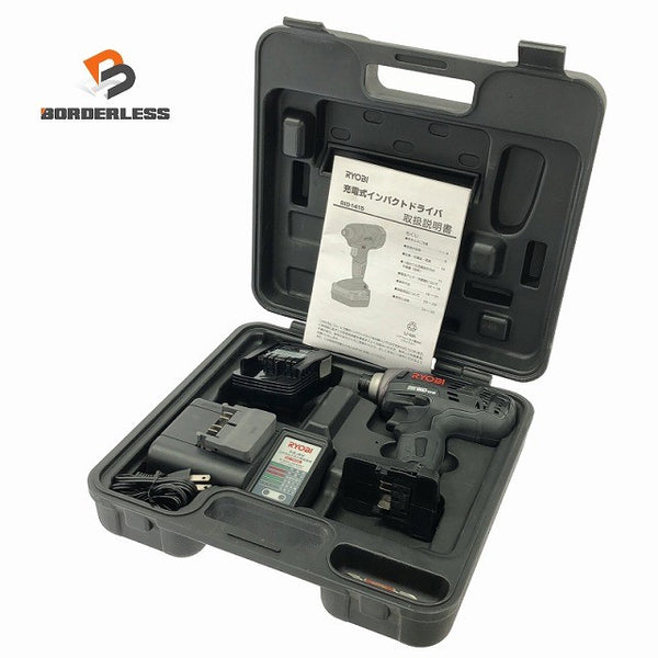 ☆比較的綺麗☆RYOBI リョービ 14.4V 充電式インパクトドライバー BID-1415 バッテリ1個1.5Ah 充電器 ケース付 コードレス137870 - 1
