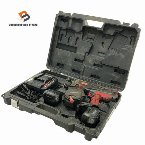 ☆中古品☆ MAX マックス 14.4V ツインタイア RB-440T 本体+バッテリー2個(4.0Ah)充電器+ケース リバータイア 鉄筋結束機137053