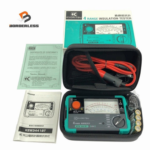 ☆未使用品☆KYORITSU 共立電気計器 4レンジ 絶縁抵抗計 KEW 3441BT アナログメガー 絶縁抵抗測定器 電気計測器123670
