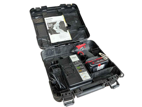 ☆中古品☆Panasonic パナソニック 18V/14.4V 充電式インパクトドライバー EZ75A7 バッテリー 18V3.0AH 充電器 - 0