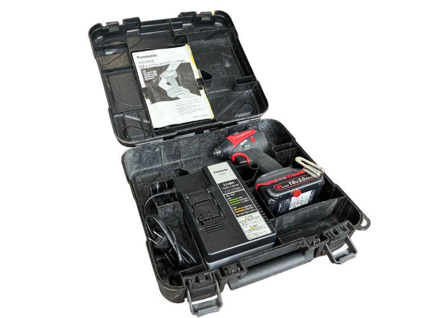 ☆中古品☆Panasonic パナソニック 18V/14.4V 充電式インパクトドライバー EZ75A7 バッテリー 18V3.0AH 充電器 - 2