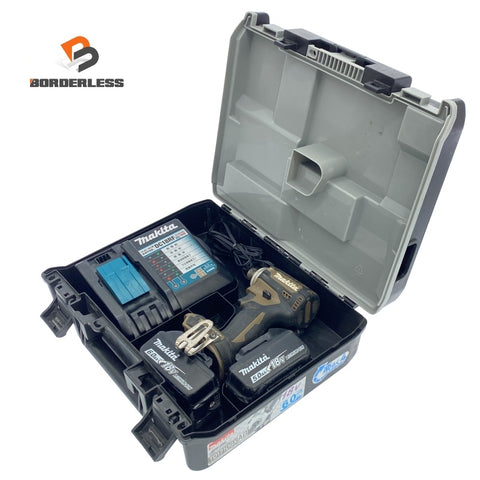 ☆中古品☆makita マキタ 18V 充電式インパクトドライバー TD171D 茶色/ブラウン バッテリ2個(6.0Ah5.0Ah) 充電器 ケース付118059