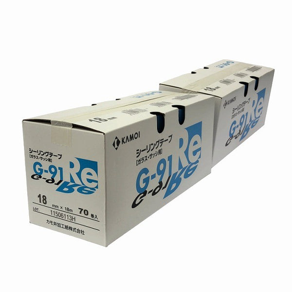 ☆未使用2ケースセット☆KAMOI カモ井加工紙 シーリングテープ G-91Re 18mm×18m 70巻 ガラス・サッシ用130894 - 2