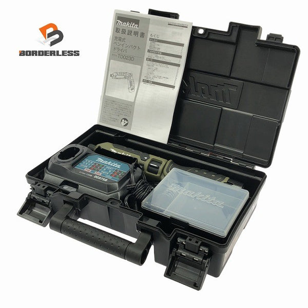 ☆未使用品☆makita マキタ 7.2V 充電式ペンインパクトドライバー TD023DSHXO オリーブ バッテリ2個(1.5Ah) 充電器 ケース付136427 - 1