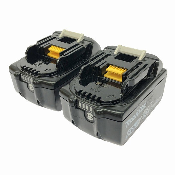 ☆中古品2個セット☆makita マキタ 18V 6.0Ah 純正 リチウムイオンバッテリー BL1860B 残量表示付 急速充電対応 蓄電池 充電池 雪マーク135736 - 4