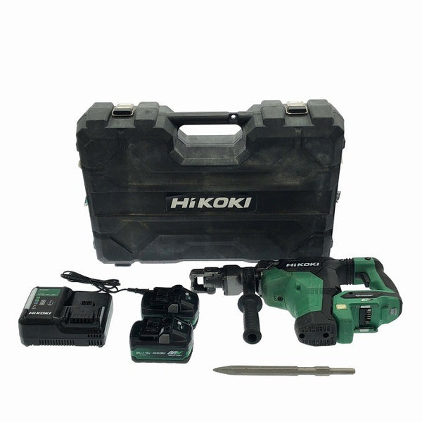☆中古品☆ HIKOKI ハイコーキ 36V 40mm コードレスハンマドリル DH36DSA 本体+バッテリー2個(4.0Ah)充電器+ケース114832 - 3