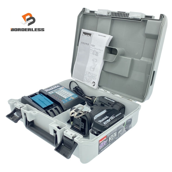 ☆美品☆makita マキタ 18V 充電式インパクトドライバー TD149D 黒/ブラック バッテリ1個(3.0Ah) 充電器 ケース付 コードレス118452 - 1