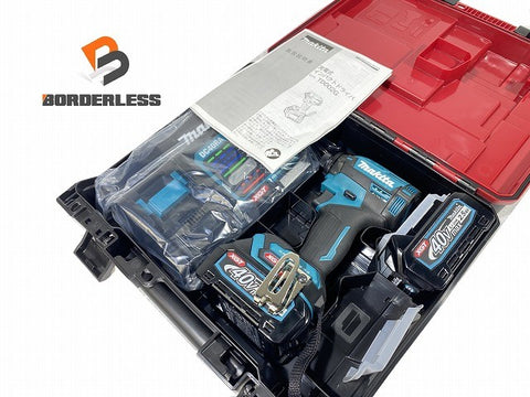 ☆未使用品☆makita マキタ 40Vmax 充電式インパクトドライバー TD002GRDX 青/ブルー バッテリ2個(2.5Ah) 充電器 ケース付123130