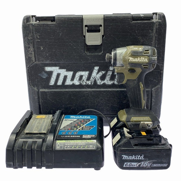 ☆中古品☆makita マキタ 18V 充電式インパクトドライバ TD173DRGXO オリーブ バッテリー2個(18V 6.0Ah) 充電器 ケース付128621 - 3